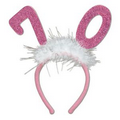 Numbered Glittered Boppers W/Marabou Headband